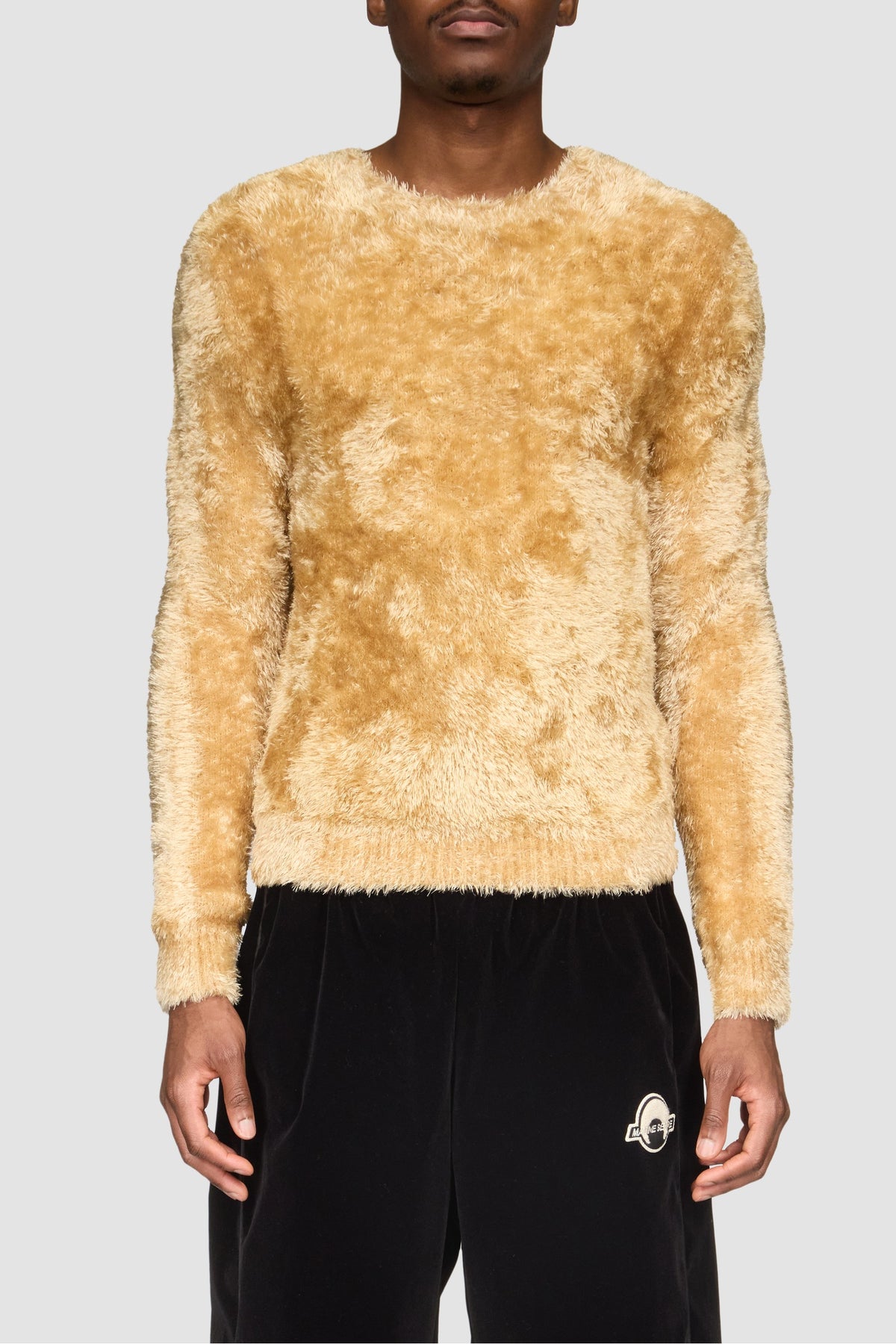 Out - Wild Fluffy Knit Crewneck Sweater - Beige