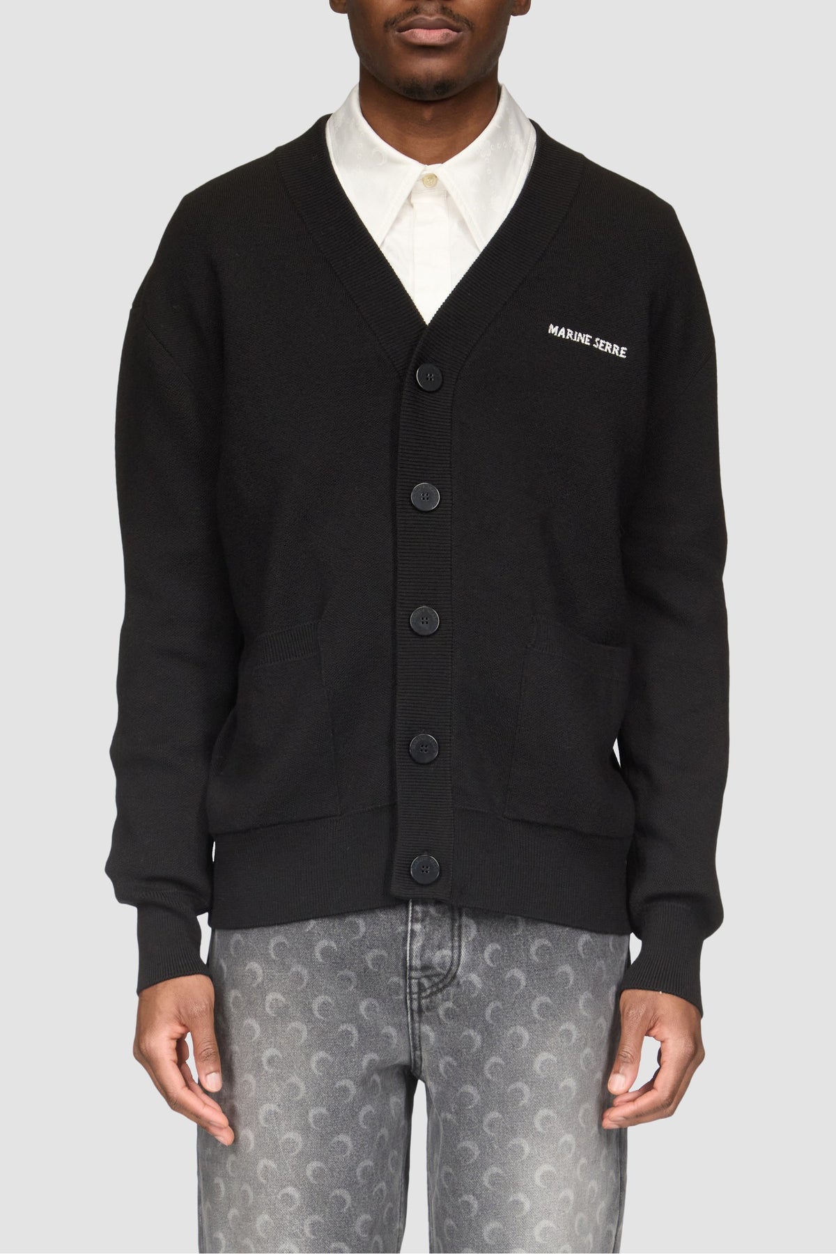 Merino Wool Knit Maxi Cardigan - Noir