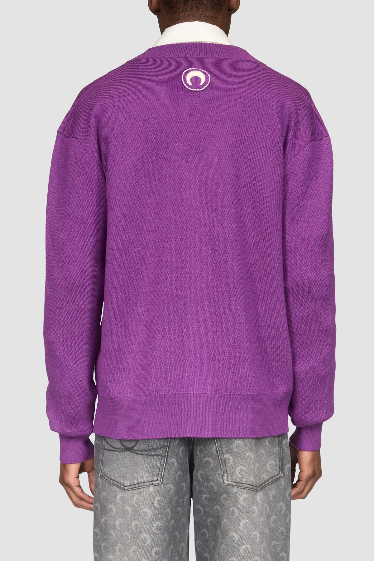 Merino Wool Knit Maxi Cardigan - Violet