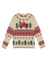 Joel cotton jumper - Beige Jacquard
