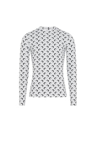 Top seconde peau en jersey All Over Moon Upcyclé - White