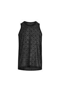 Débardeur mesh floquée Moonogram - Black