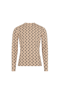 Moon Printed Jersey Second Skin Regular - Camel