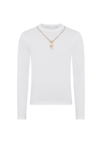 Trompe L'ŒIl Jewelry Jersey Ls T- - Blanc