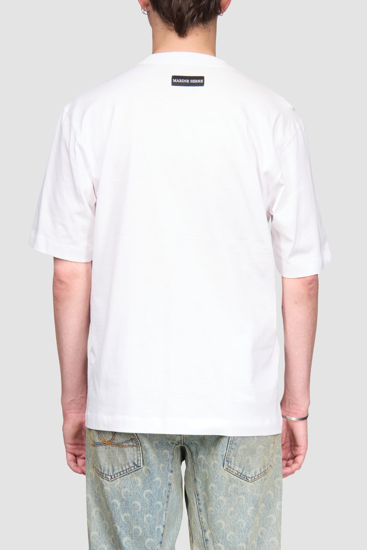Moon Logo Jersey Relaxed T-Shirt - Blanc