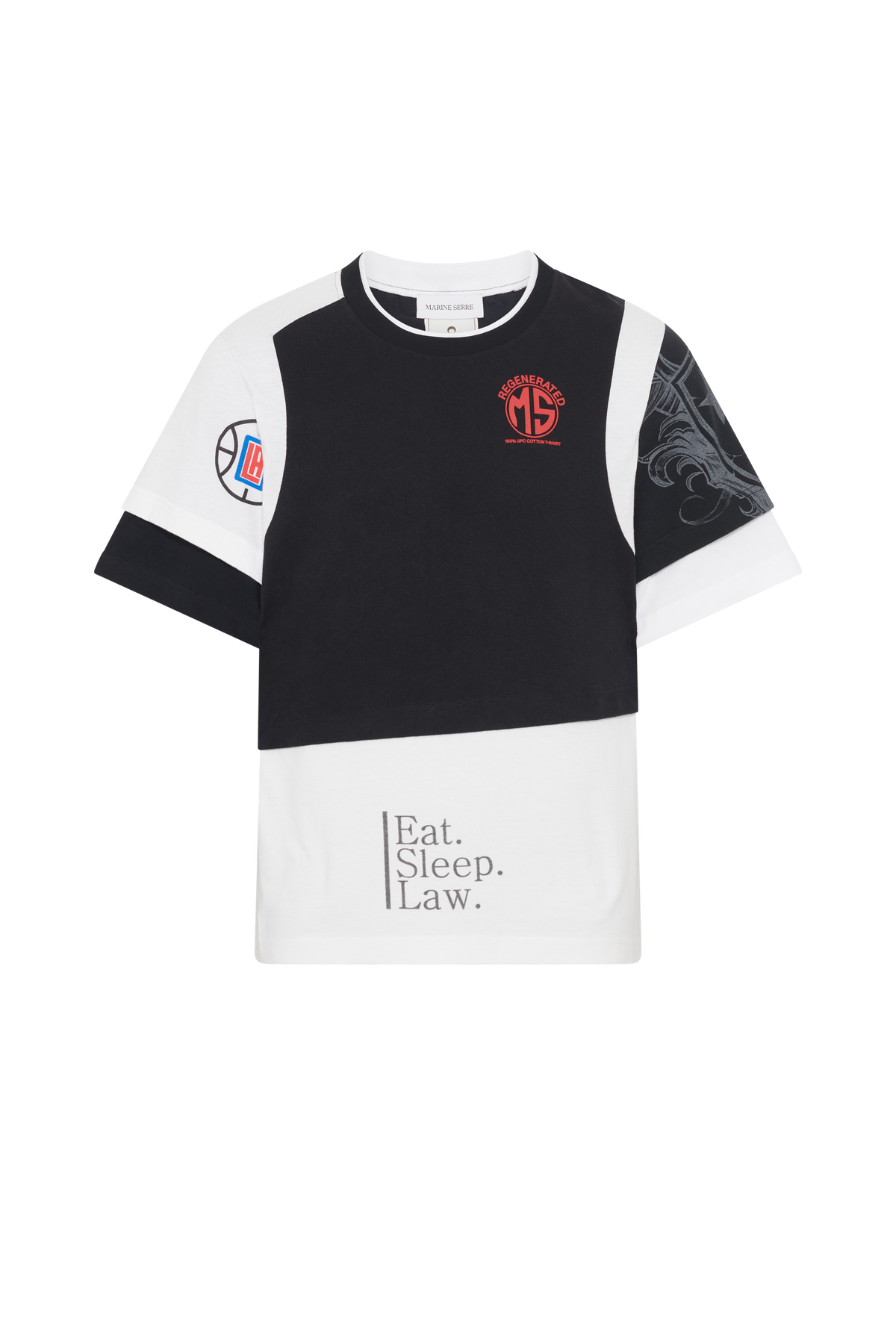 Regenerated Graphic Jersey Layered T-Shi - Multicolore