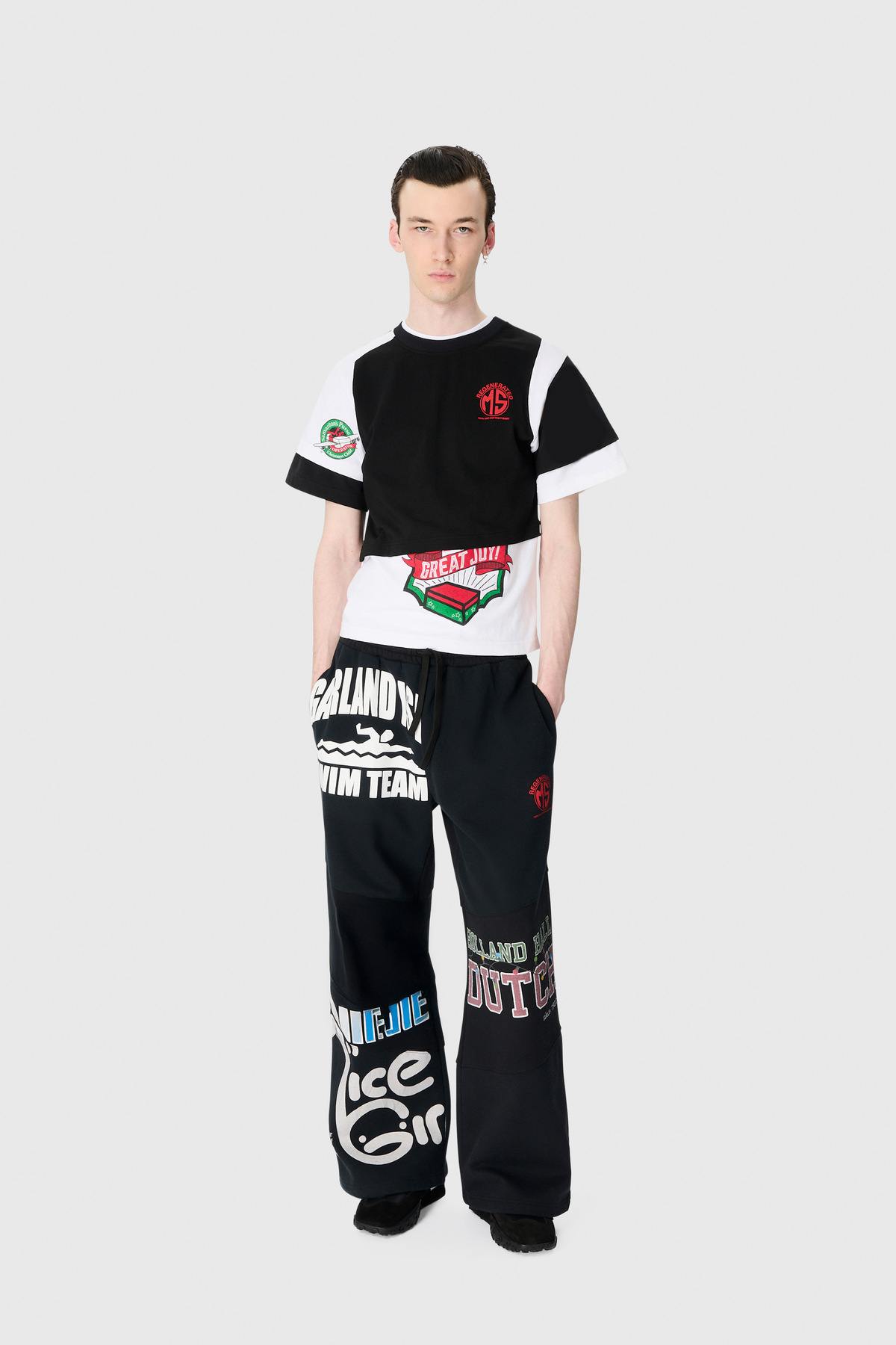 Regenerated Graphic Jersey Layered T-Shi - Multicolore
