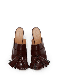 Mule À Pompon - Burgundy