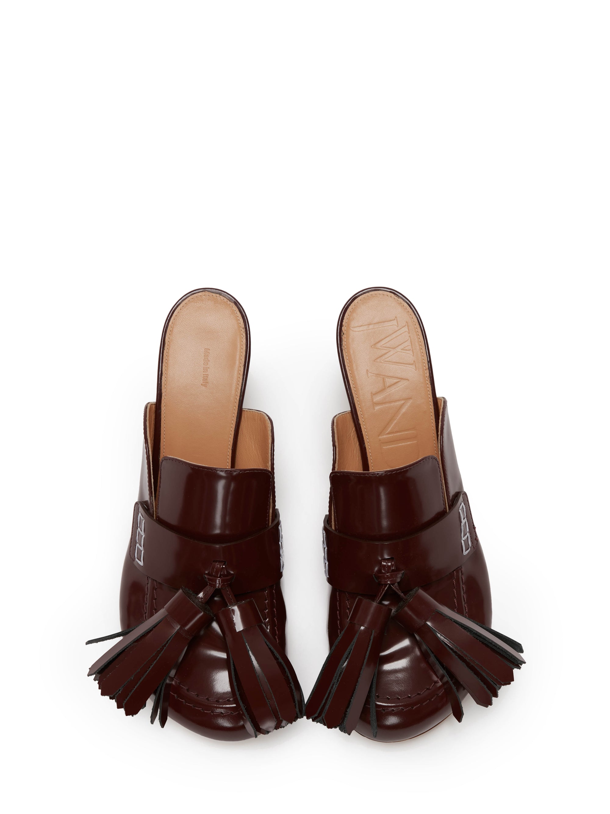 Mule À Pompon - Burgundy