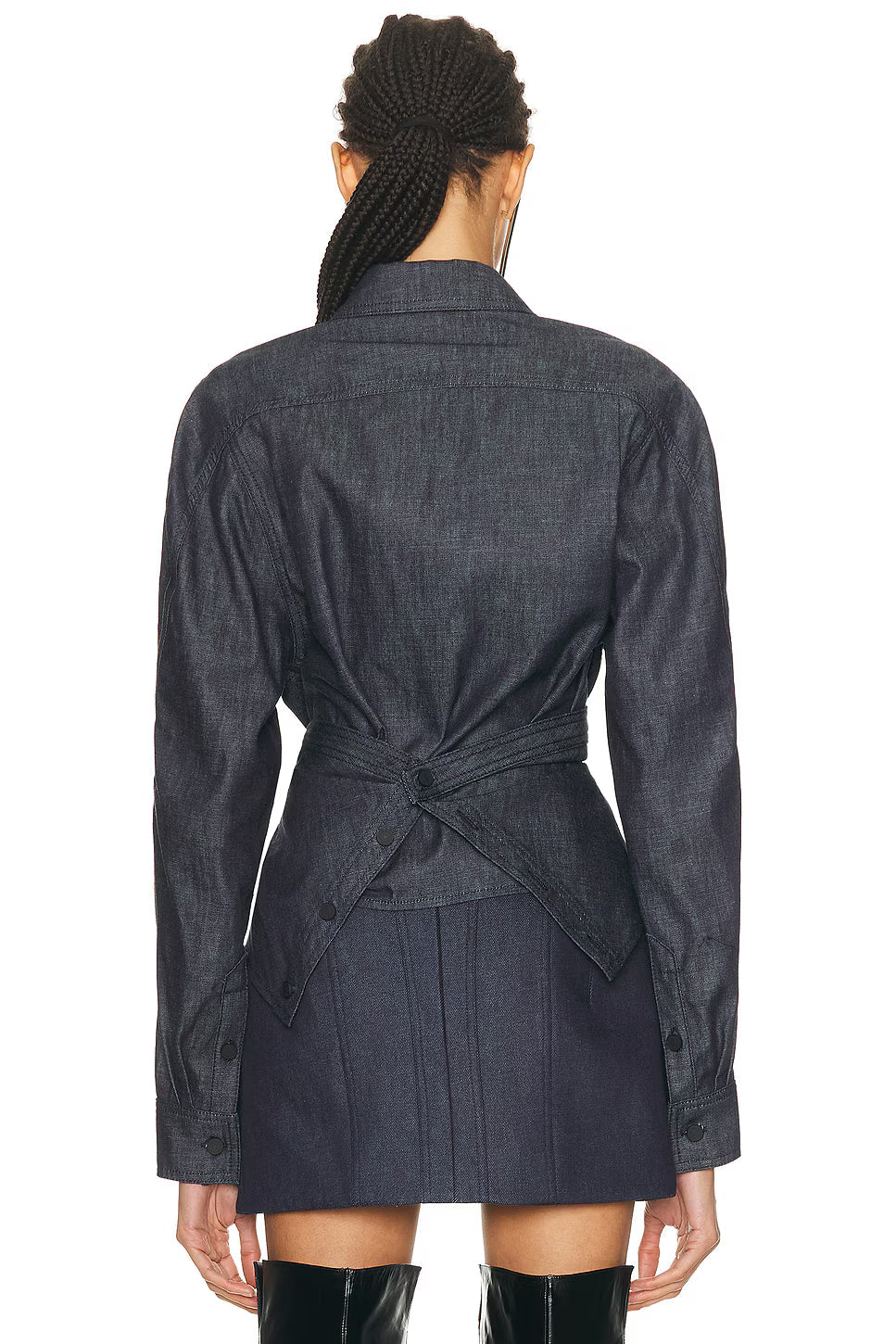 RAW BLUE //  wrapped raw denim chambray shirt