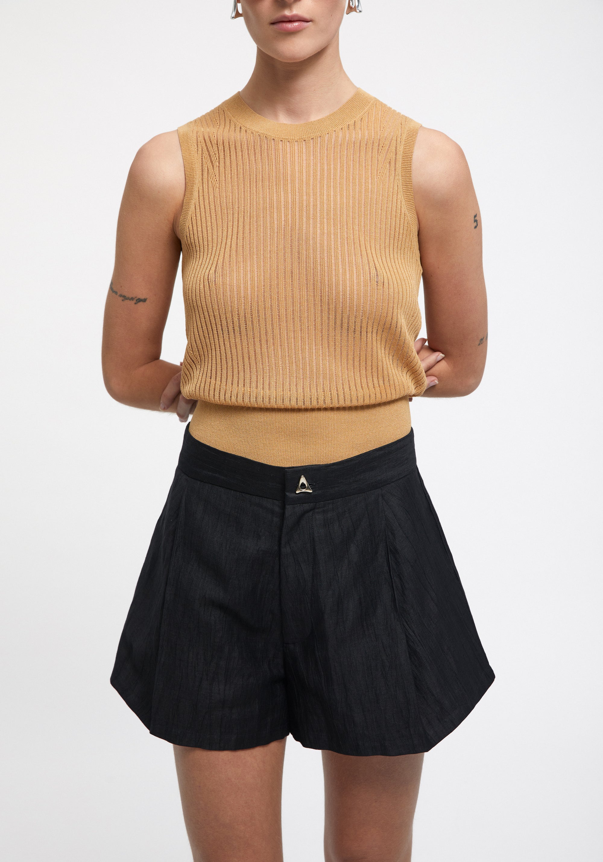 Short Muriel en lin - Black