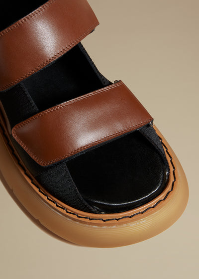 Murray sandal in leather - Chestnut