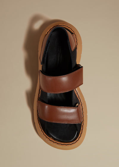 Murray sandal in leather - Chestnut