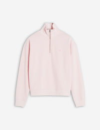 Baby Fox Patch Half Zip Sweatshirt - Rosewater