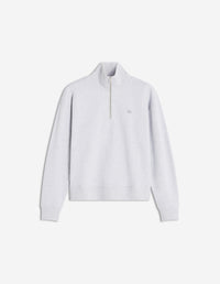 Baby Fox Half Zip Sweatshirt - Light Grey Melange