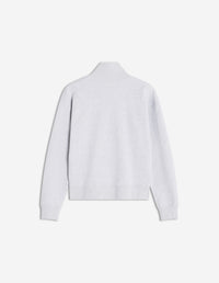 Baby Fox Half Zip Sweatshirt - Light Grey Melange