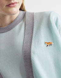 Cardigan Baby Fox à manches longues en laine - Peppermint