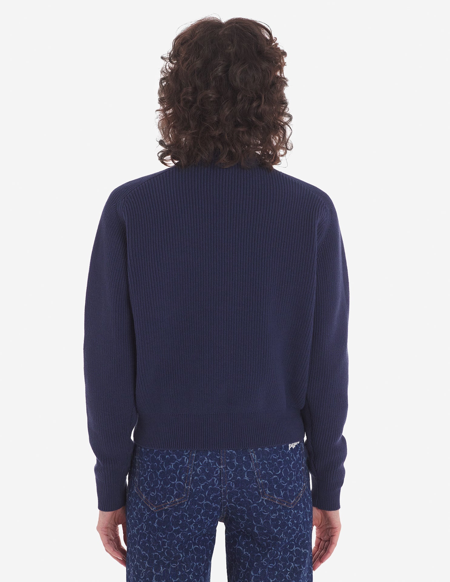 Pull Bold Fox Head côtelé avec écusson - Ink Blue