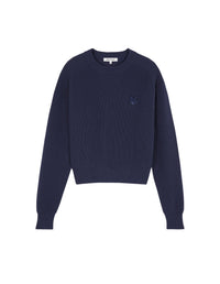 Pull Bold Fox Head côtelé avec écusson - Ink Blue