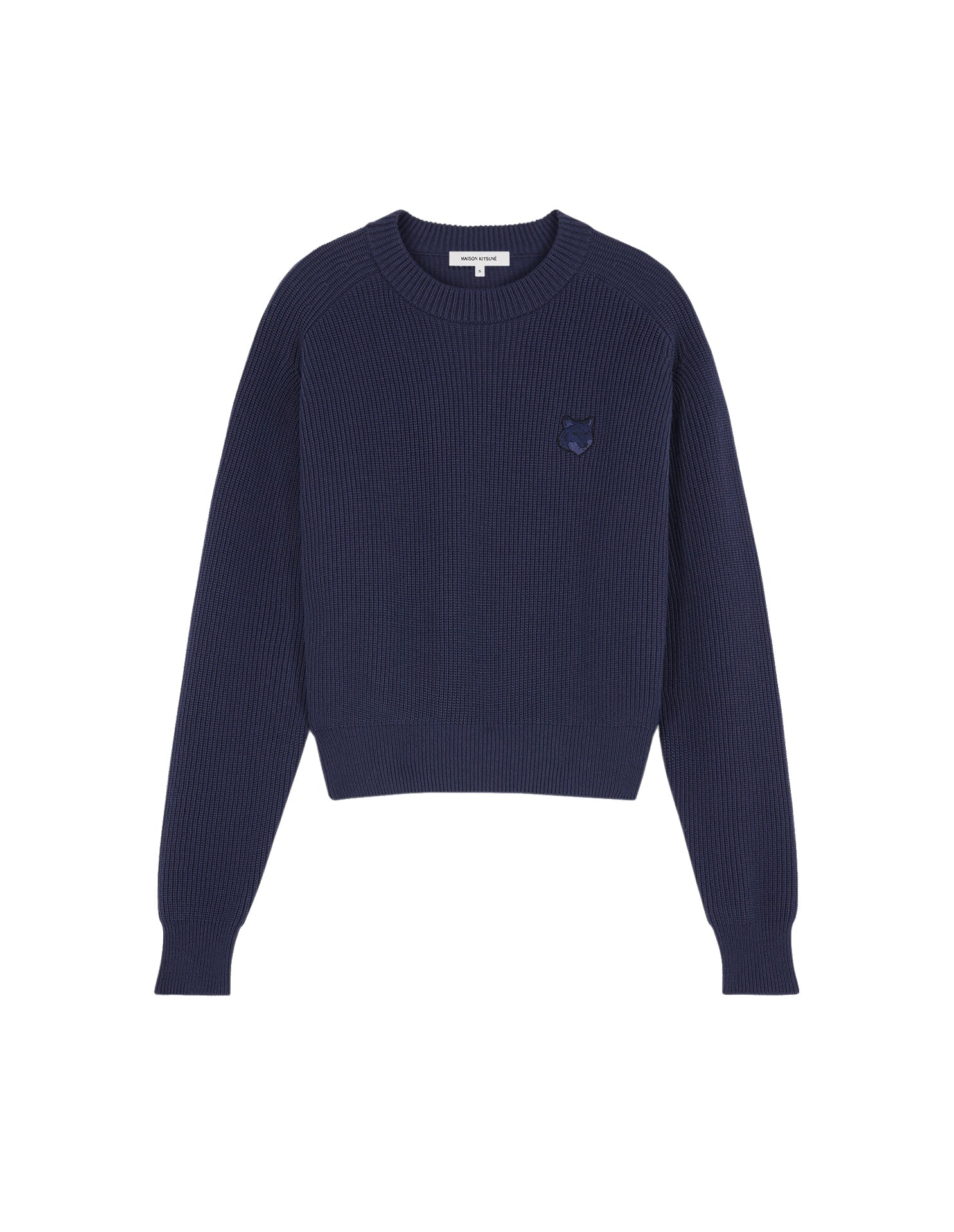 Pull Bold Fox Head côtelé avec écusson - Ink Blue