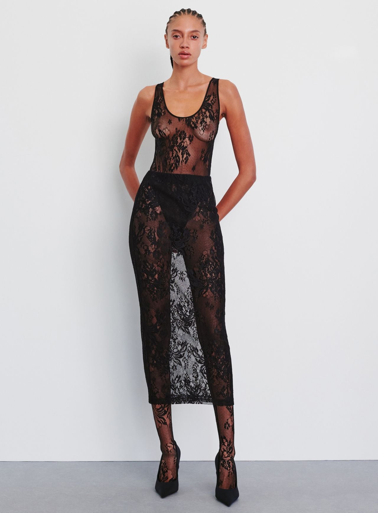 Evening Lace Skirt - Black