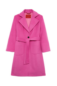 Coat with wool belt - Super Pink