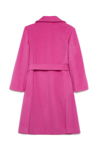 Coat with wool belt - Super Pink