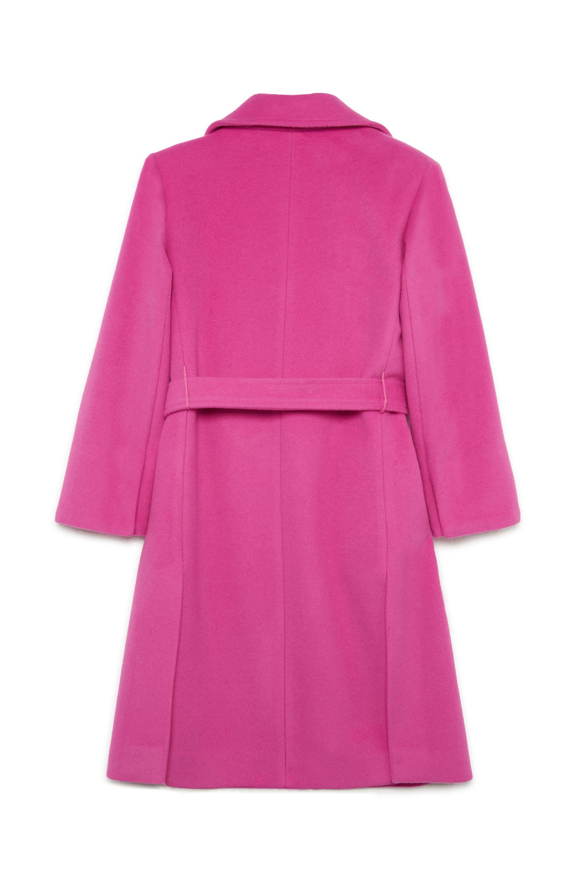 Coat with wool belt - Super Pink
