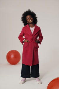 Manteau avec ceinture en laine - Persian Red