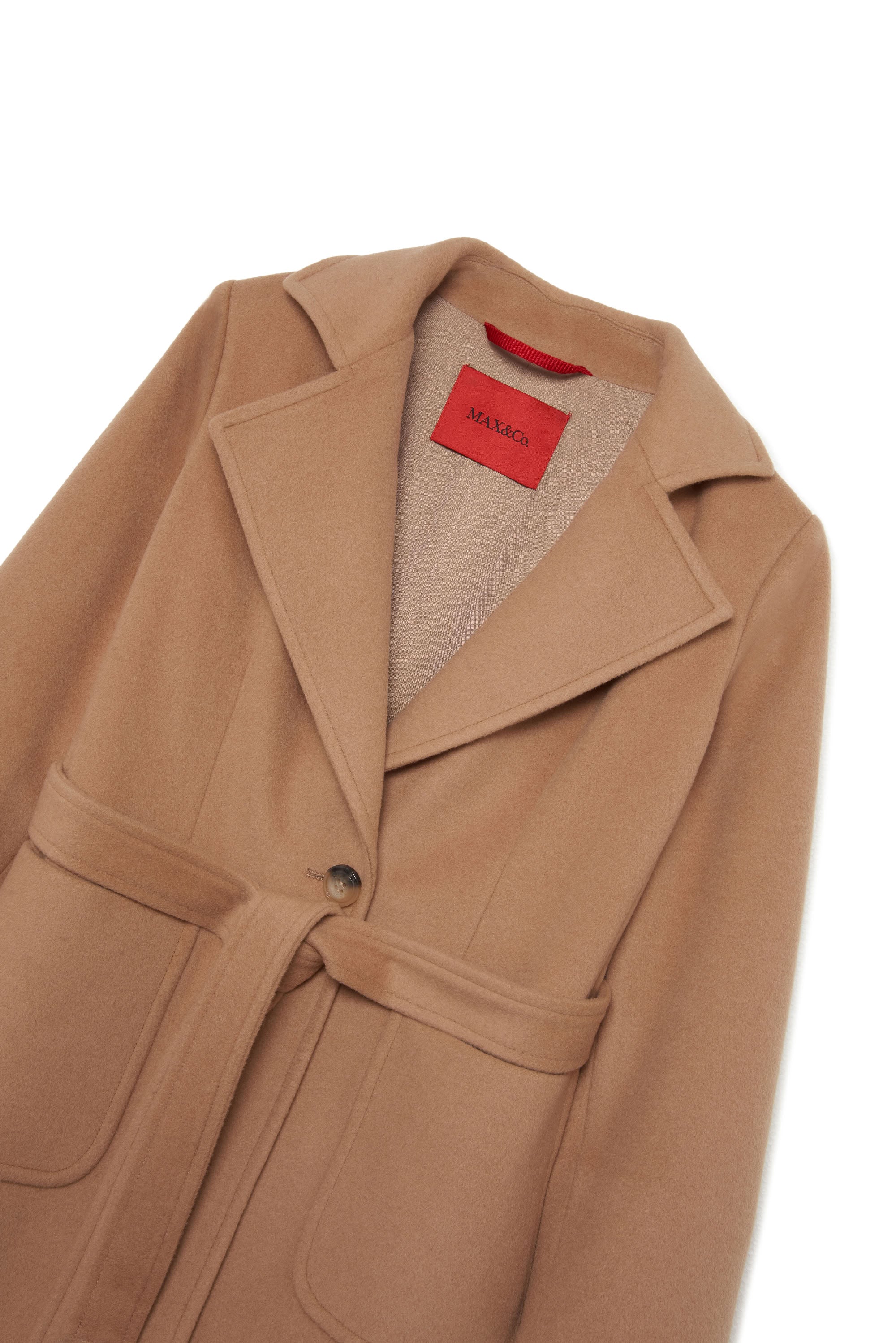 Coat with wool belt - Nougat