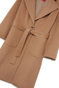 Coat with wool belt - Nougat