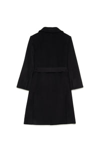 Coat with wool belt - Black
