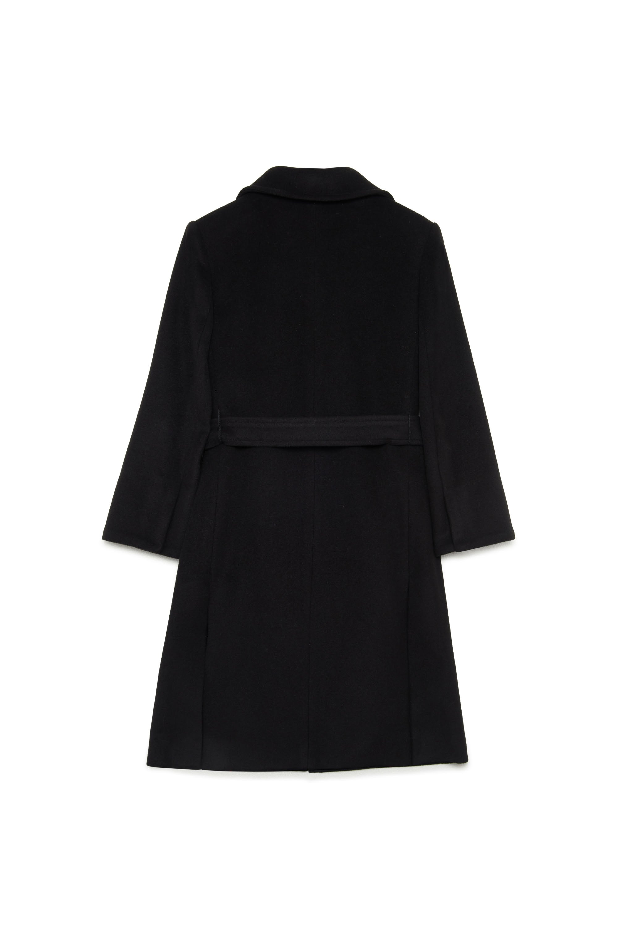 Coat with wool belt - Black