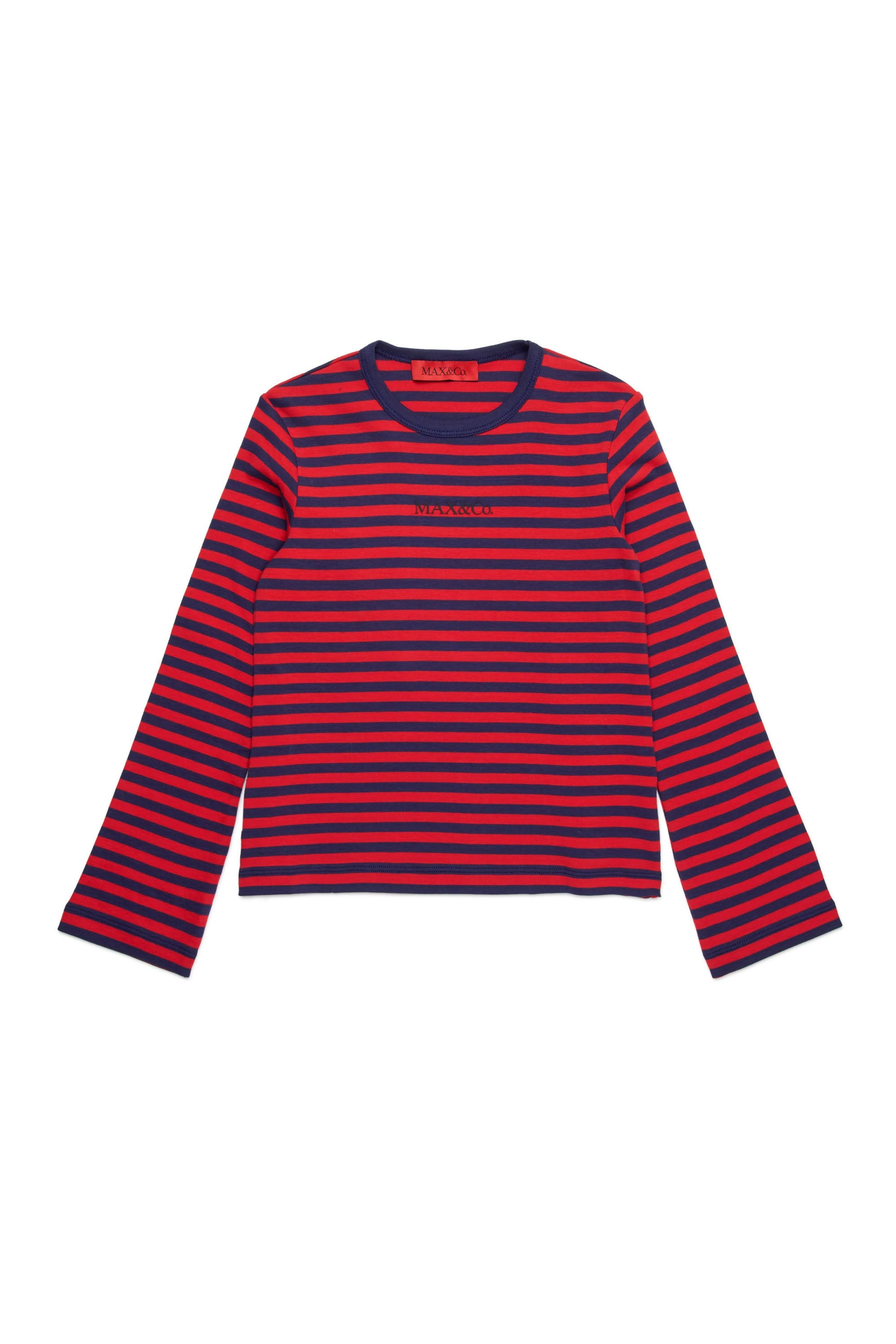 Long-sleeved striped T-shirt - Goji Berry & Evening