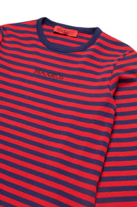 Long-sleeved striped T-shirt - Goji Berry & Evening