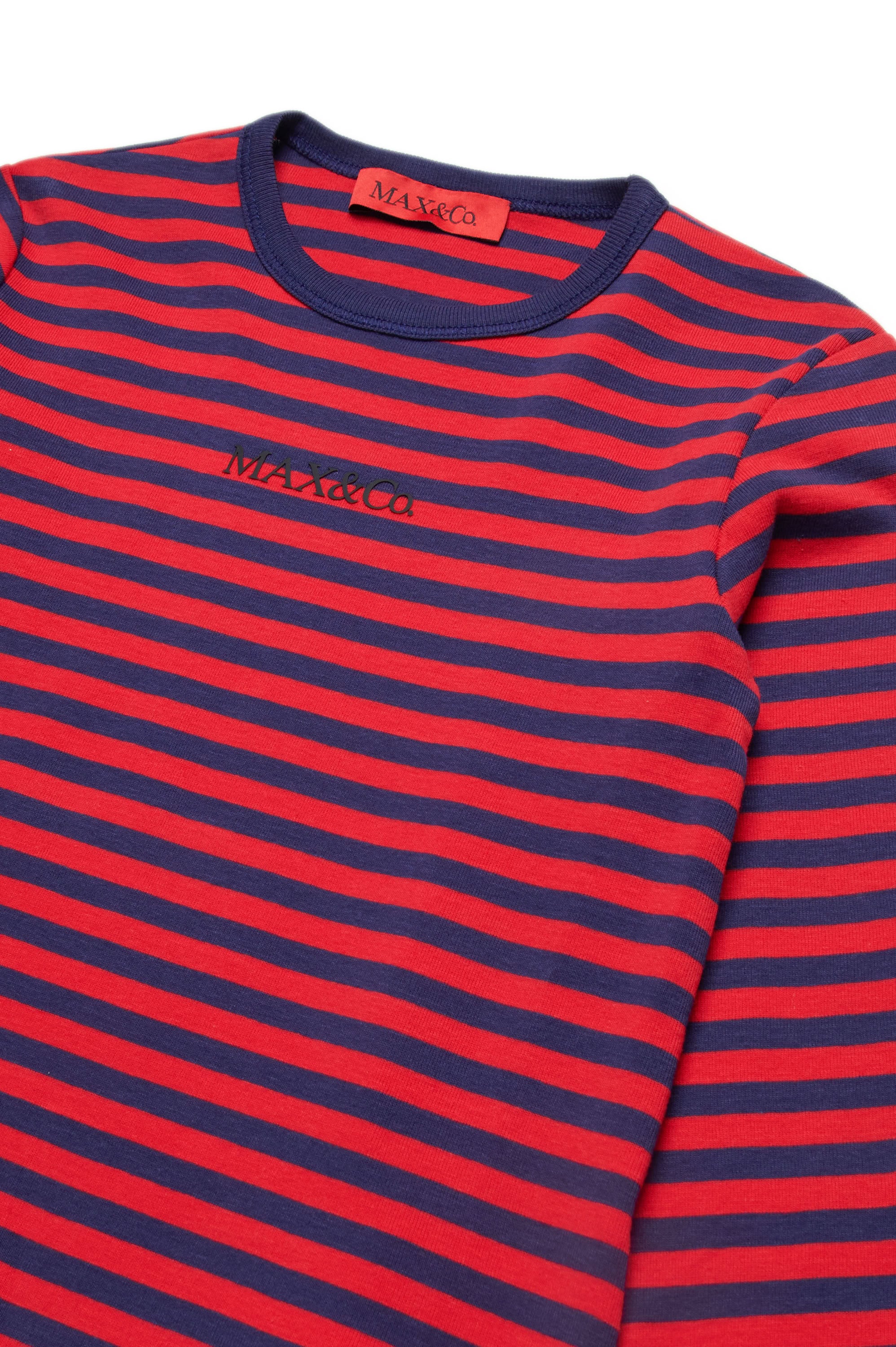 Long-sleeved striped T-shirt - Goji Berry & Evening