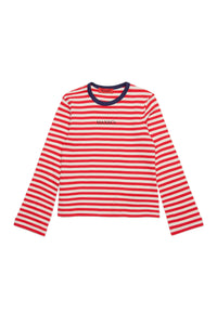 Long-sleeved striped T-shirt - Goji Berry & Butter