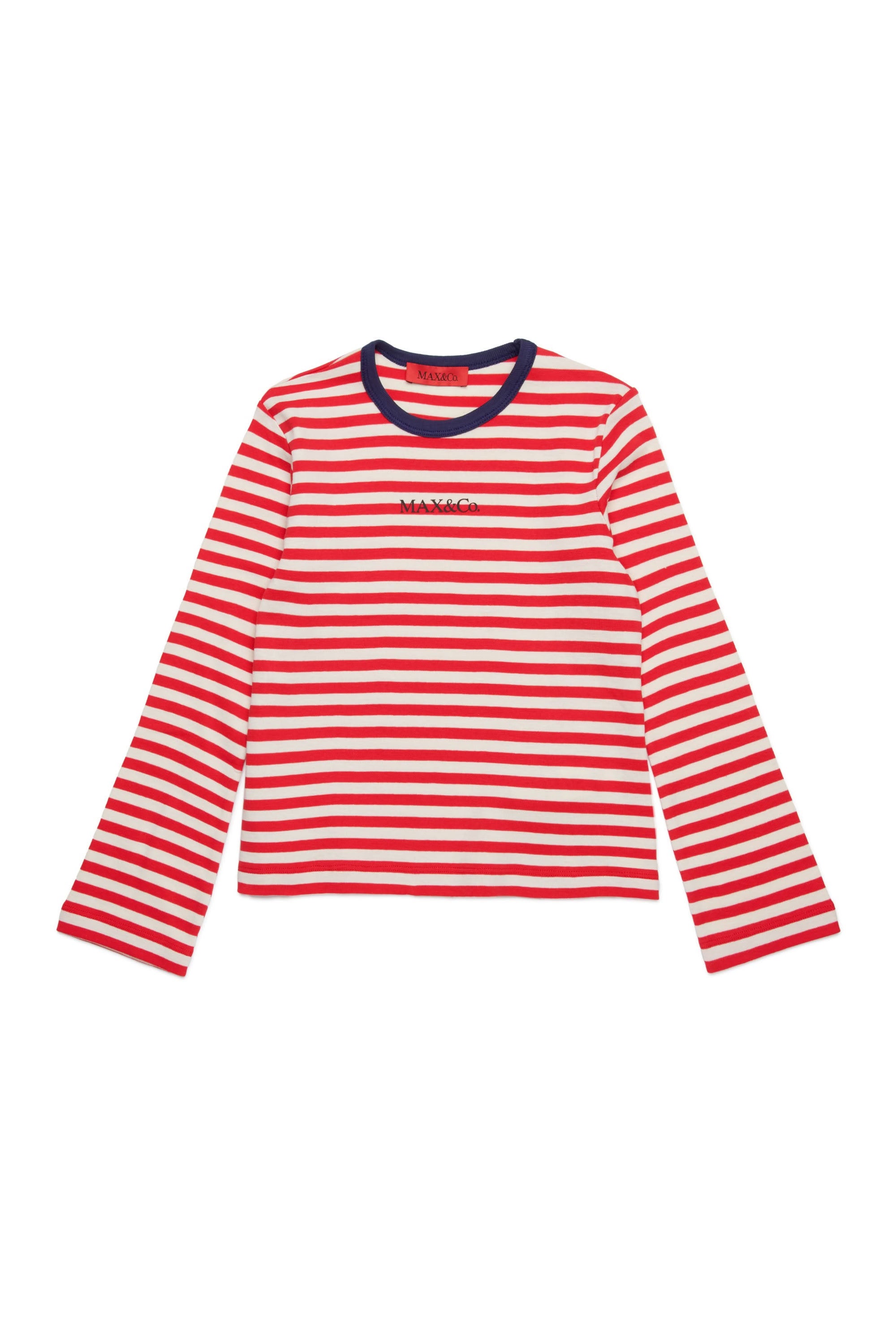 Long-sleeved striped T-shirt - Goji Berry & Butter