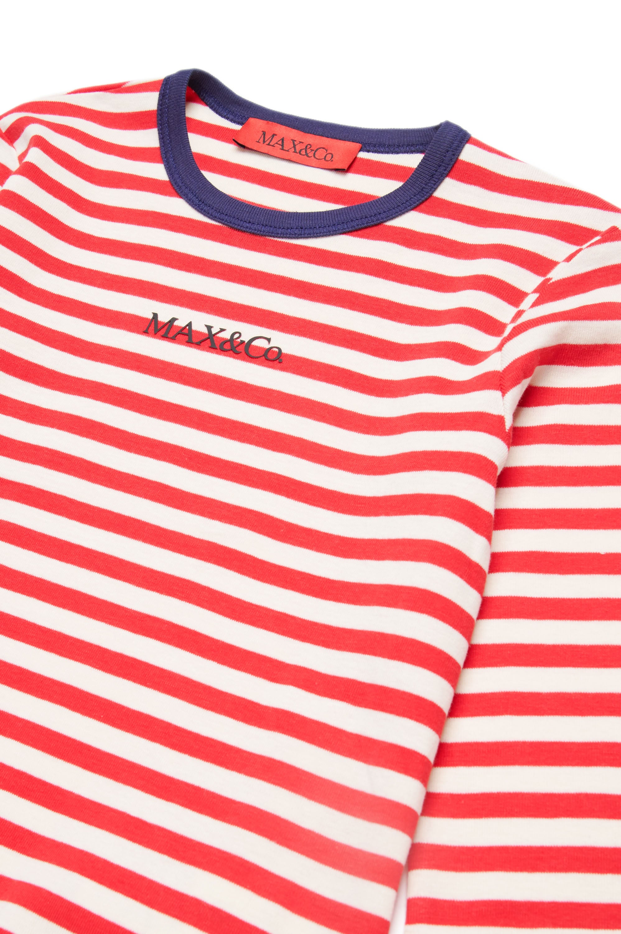 Long-sleeved striped T-shirt - Goji Berry & Butter
