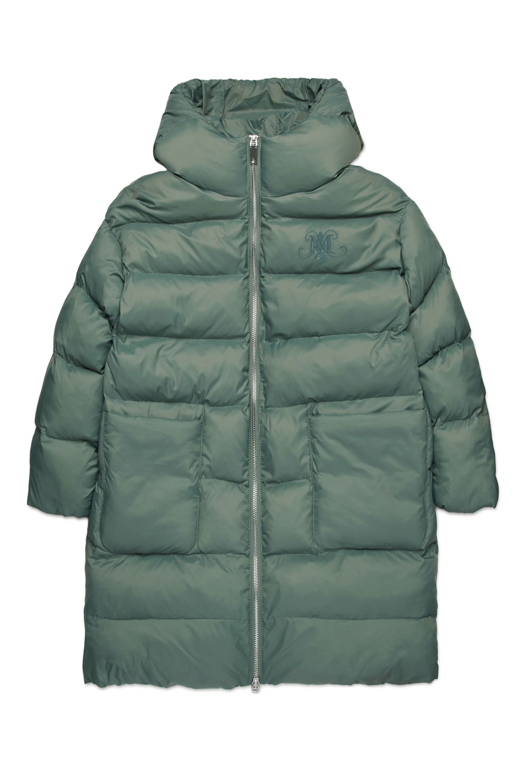 Long hooded down jacket - Laurel Wreath