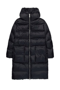 Long hooded jacket - Black