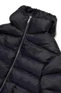 Long hooded jacket - Black