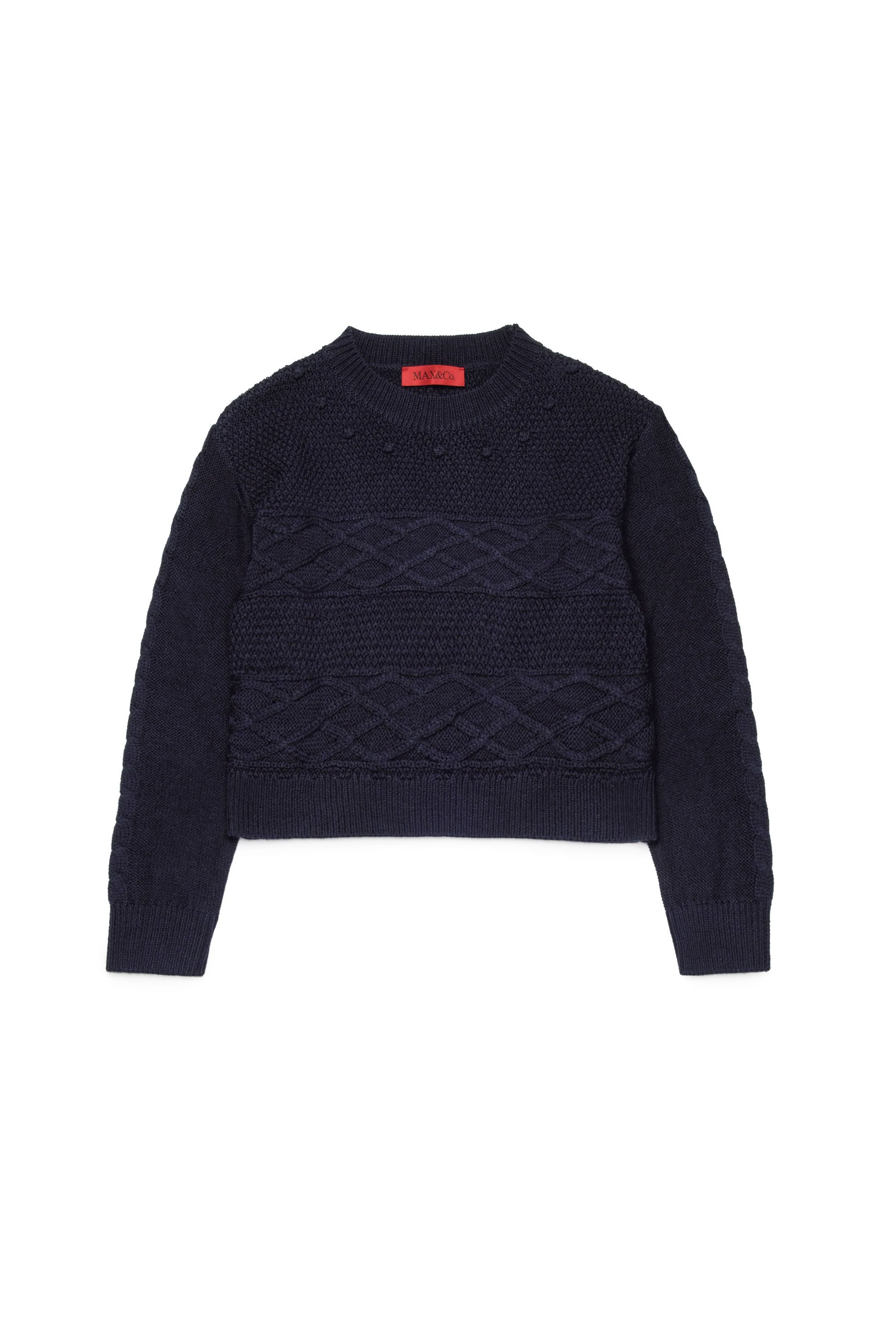 Pull côtelé en laine - Evening Blue