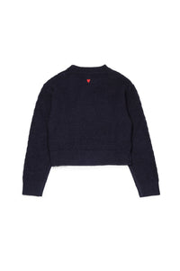 Pull côtelé en laine - Evening Blue