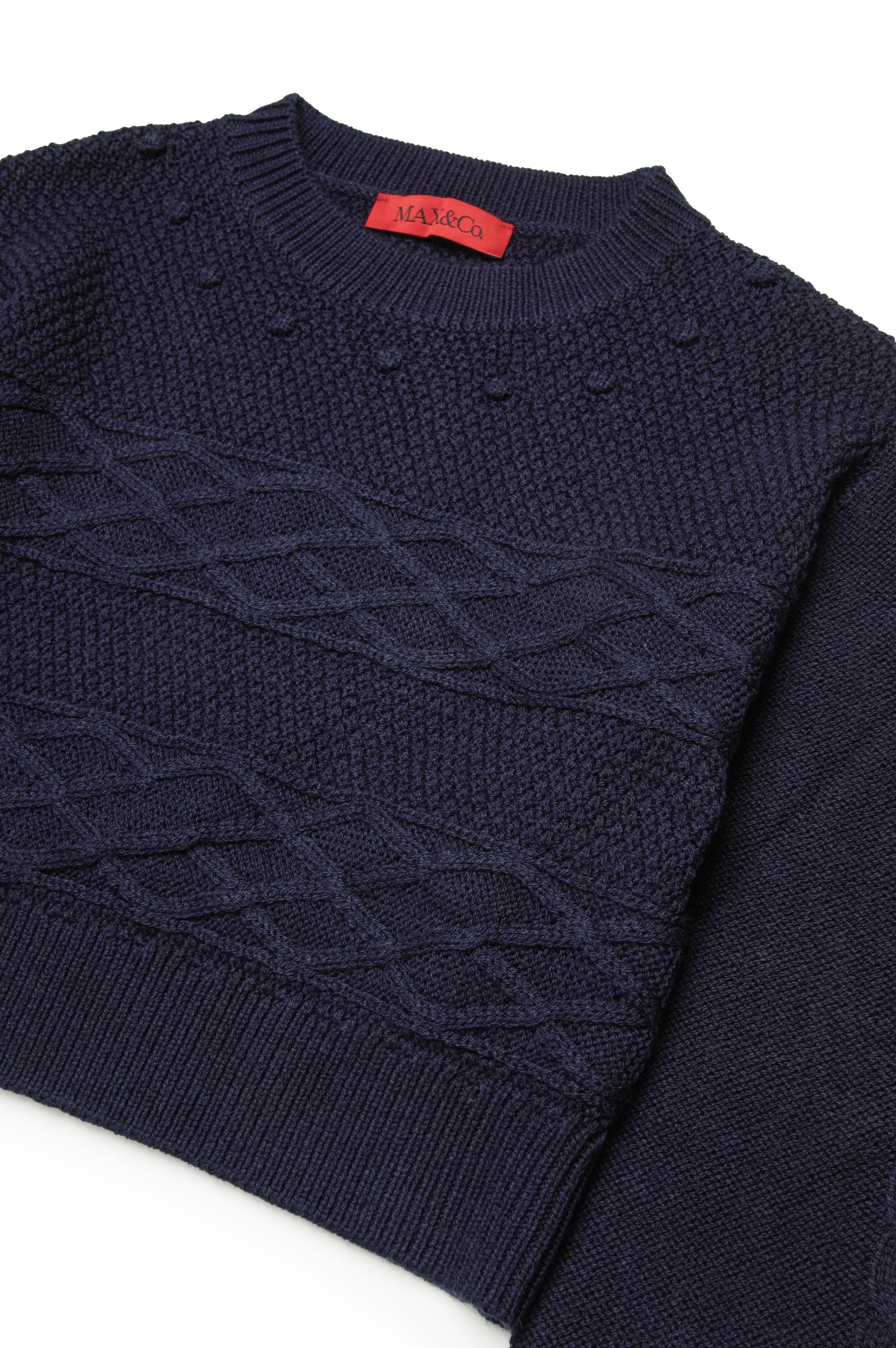 Pull côtelé en laine - Evening Blue