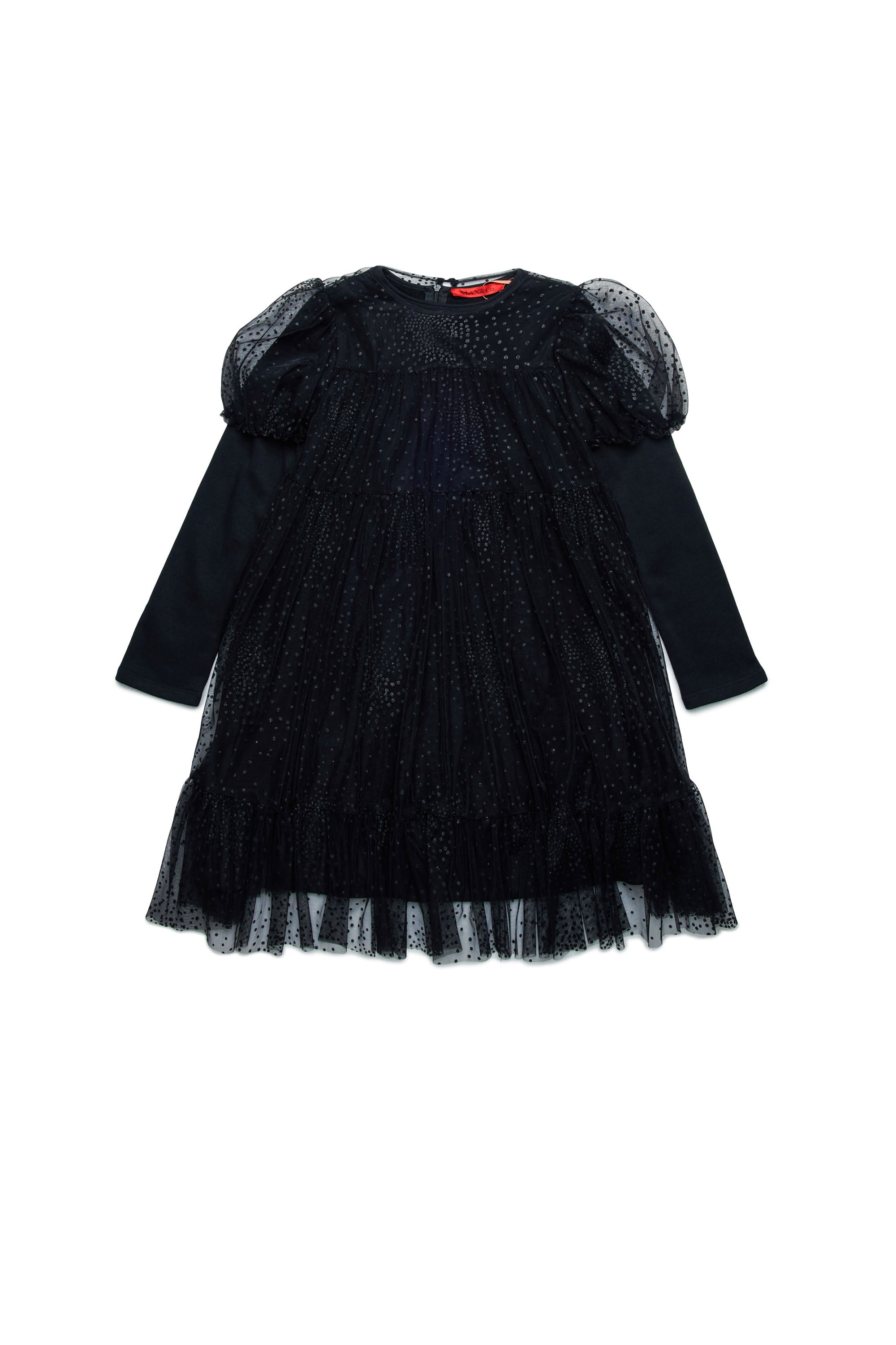 Robe à manches longues volantée - Black