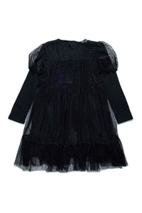 Robe à manches longues volantée - Black