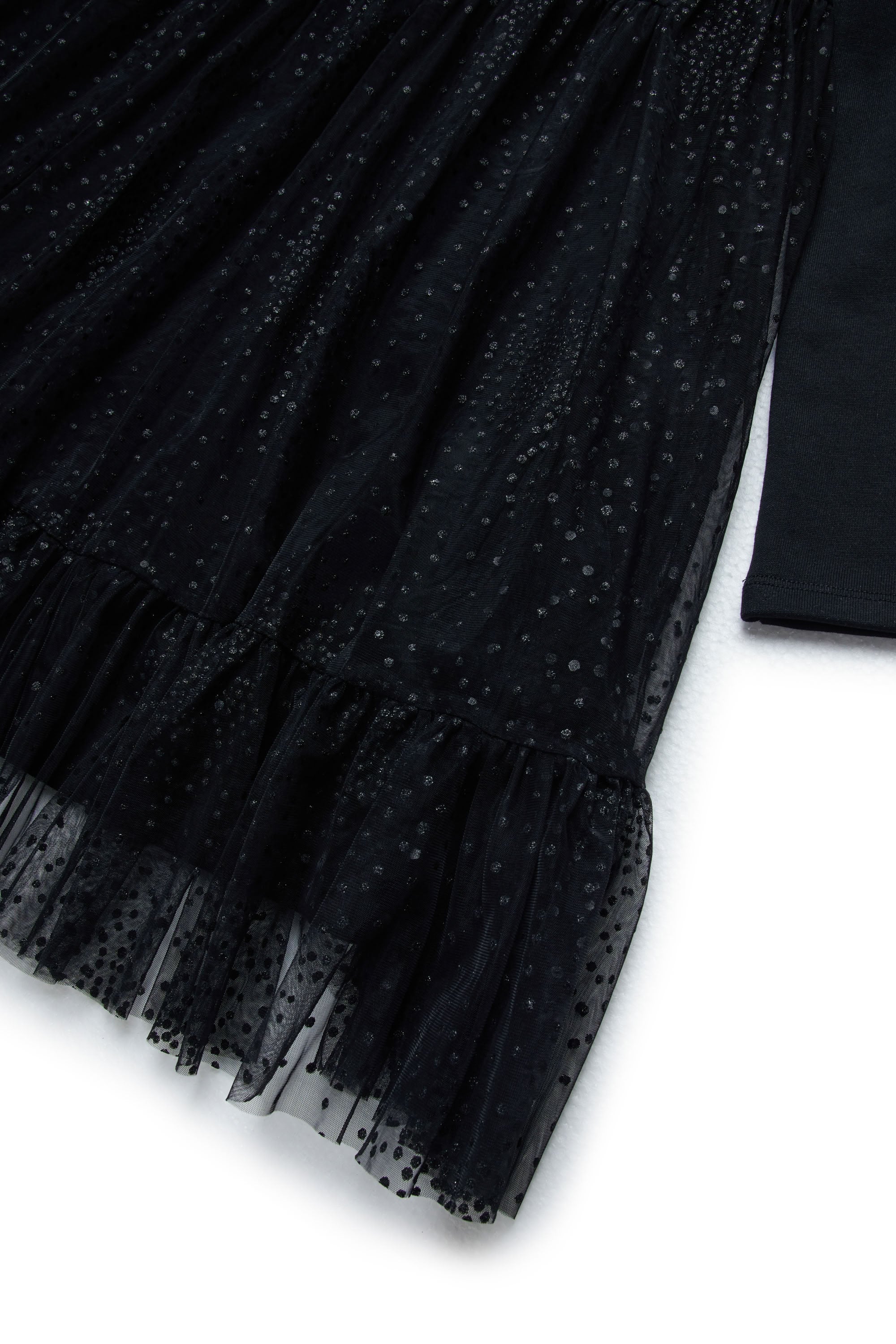 Robe à manches longues volantée - Black