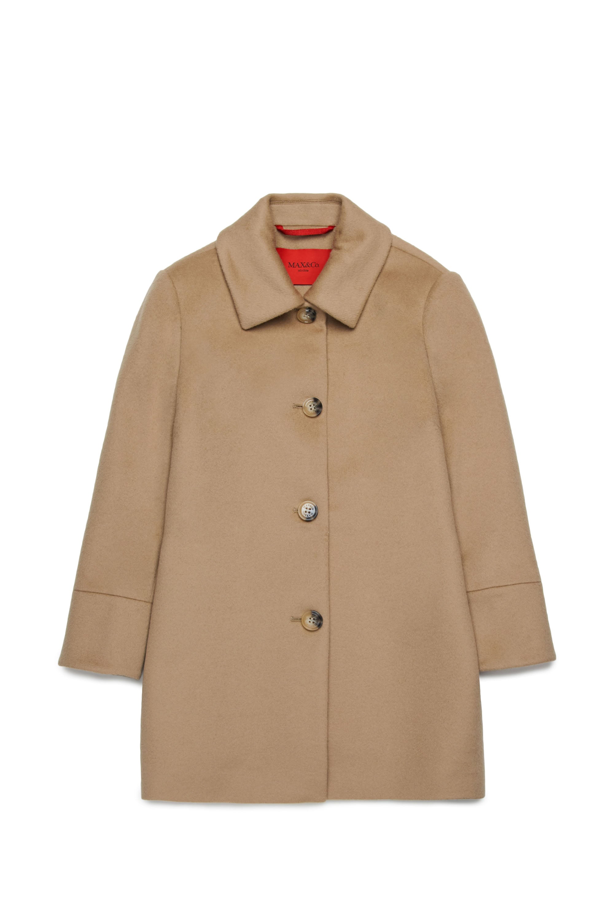 Wool button coat - Sesame