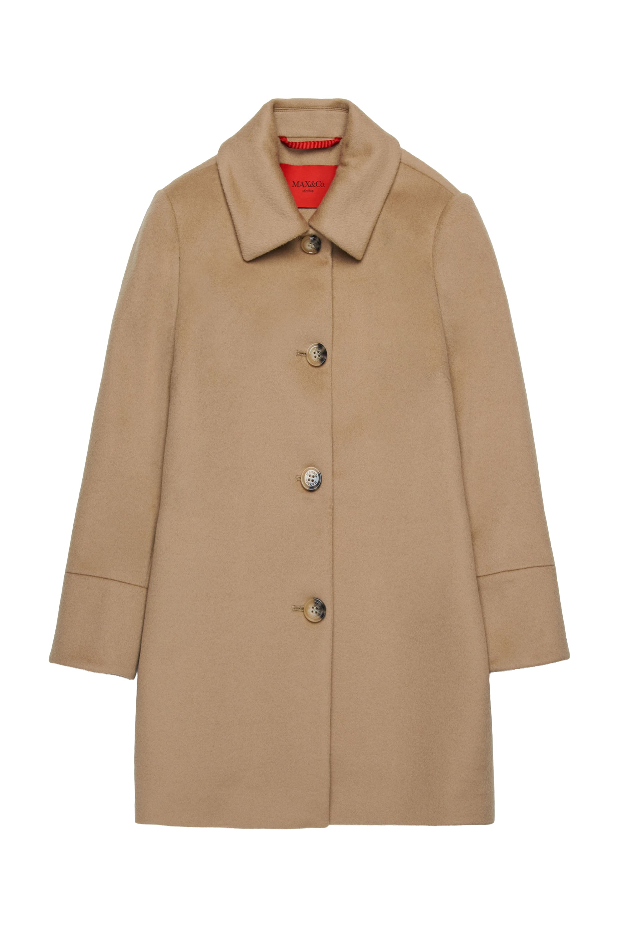 Wool button coat - Sesame